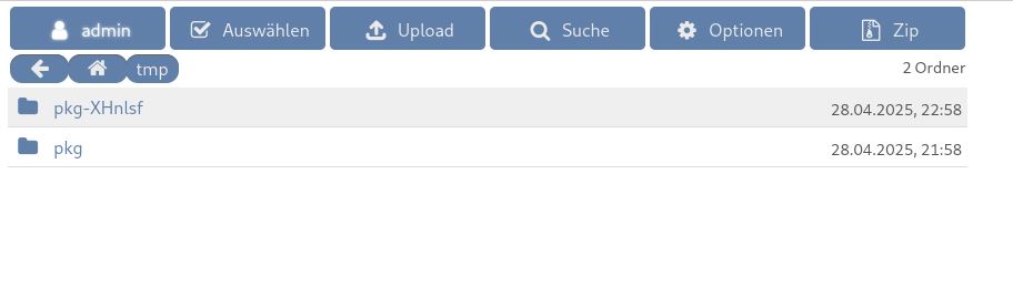 hier kommt wieder ein bild rein das den neuen upload button des tmp ordner anzeigt